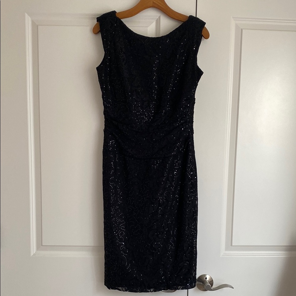 Nine West Black Sequin Midi Dress